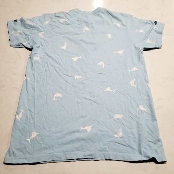 Jaws x ROOK All Over Shark Print T Shirt Men's Size L Graphic Tee EUC - Picture 2 of 8